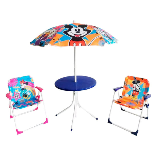 Set De Playa Con 2 Sillas Más Mesa Y Quitasol Para Niños